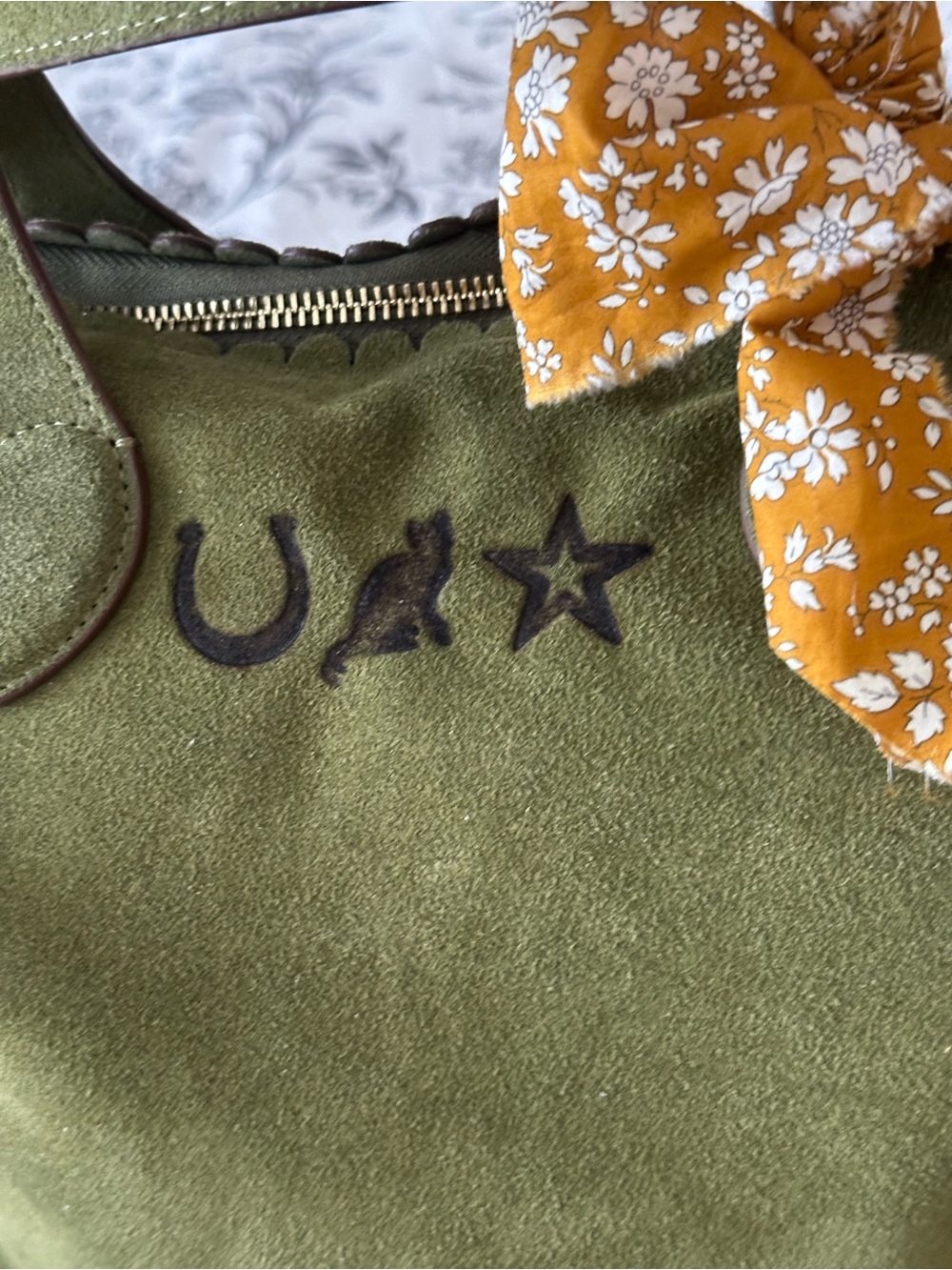 Stoney Clover Lane Suede 29 Olive Branded - Picture 3 of 6